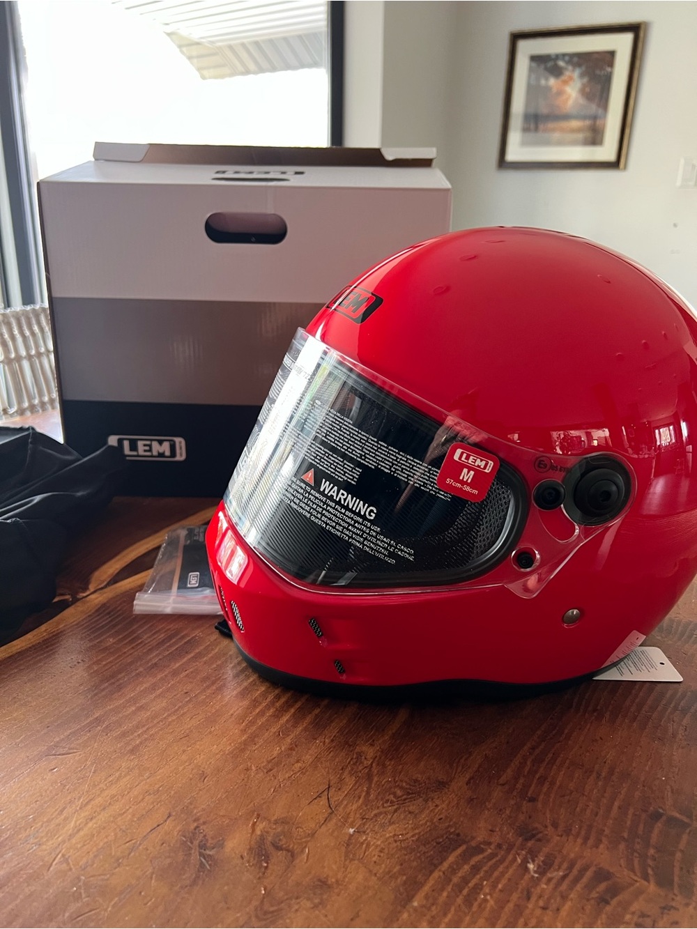 LEM motorcycle/ electric Bike helmet red size M full face